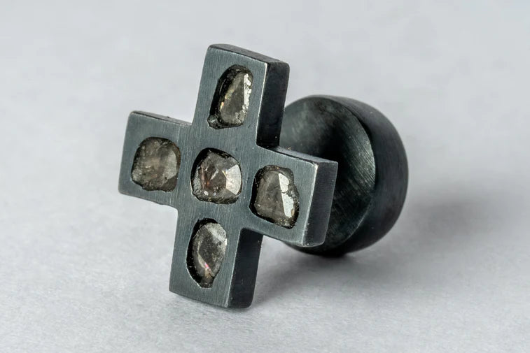 Plus Earring Mega Pavé, 12mm 1135-11-KA+DIA