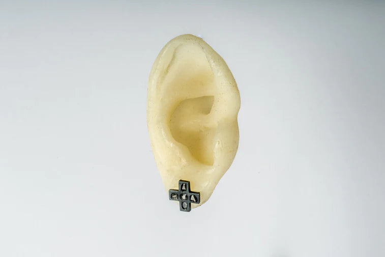 Plus Earring Mega Pavé, 12mm 1135-11-KA+DIA