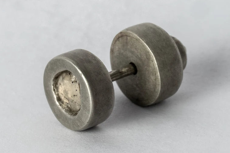 Stud Earring 0.2 CT Tiny Faceted Diamond Slab 1835-27-DA+FCDIA