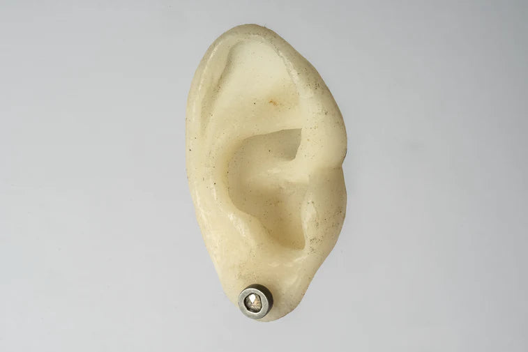 Stud Earring 0.2 CT Tiny Faceted Diamond Slab 1835-27-DA+FCDIA