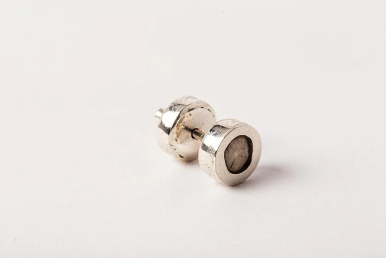 Stud Earring 0.2 CT Tiny Faceted Diamond Slab 1835-27-PA+FCDIA