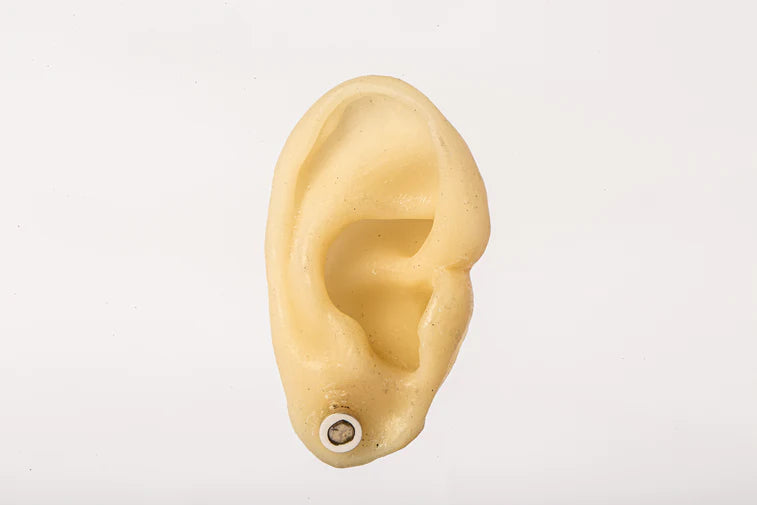 Stud Earring 0.2 CT Tiny Faceted Diamond Slab 1835-27-PA+FCDIA