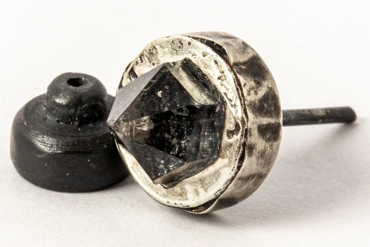 Stud Earring Fuse 9mm Herkimer Spike 1235-6-KA10KW+HER