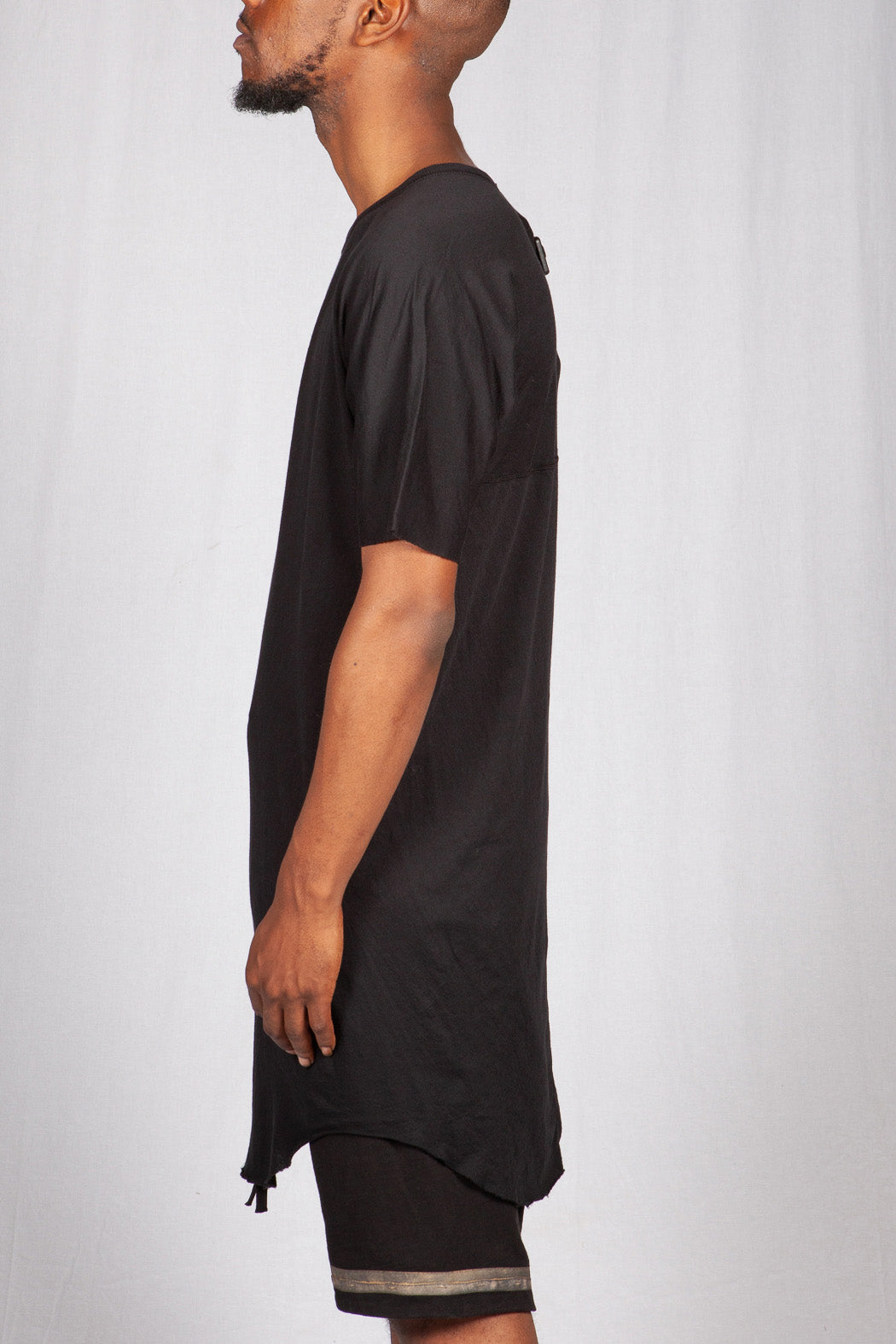 Black Object Dyed Long One Piece Regular Fit T-Shirt