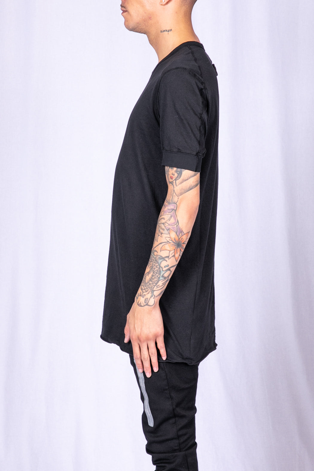 Black Object Dyed T-Shirt Regular Fit TS1 RIB RF