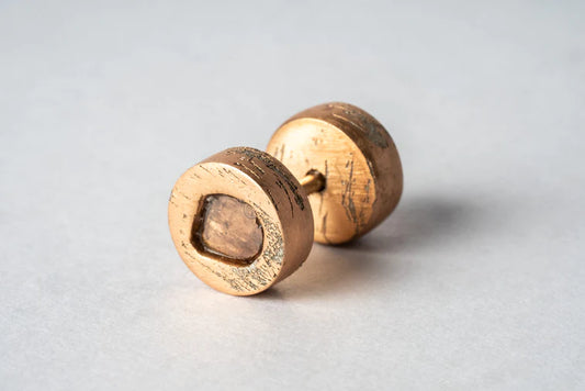 Tiny Stud Earring 0.1 CT Diamond Slab 1035-9-AMA+DIA