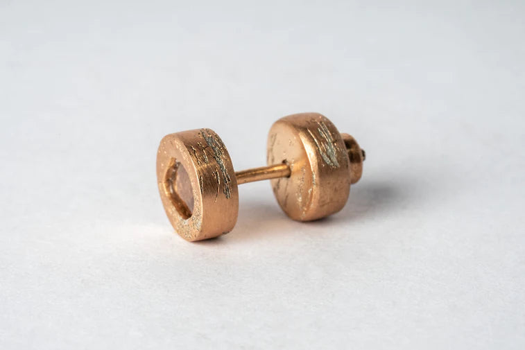 Tiny Stud Earring 0.1 CT Diamond Slab 1035-9-AMA+DIA