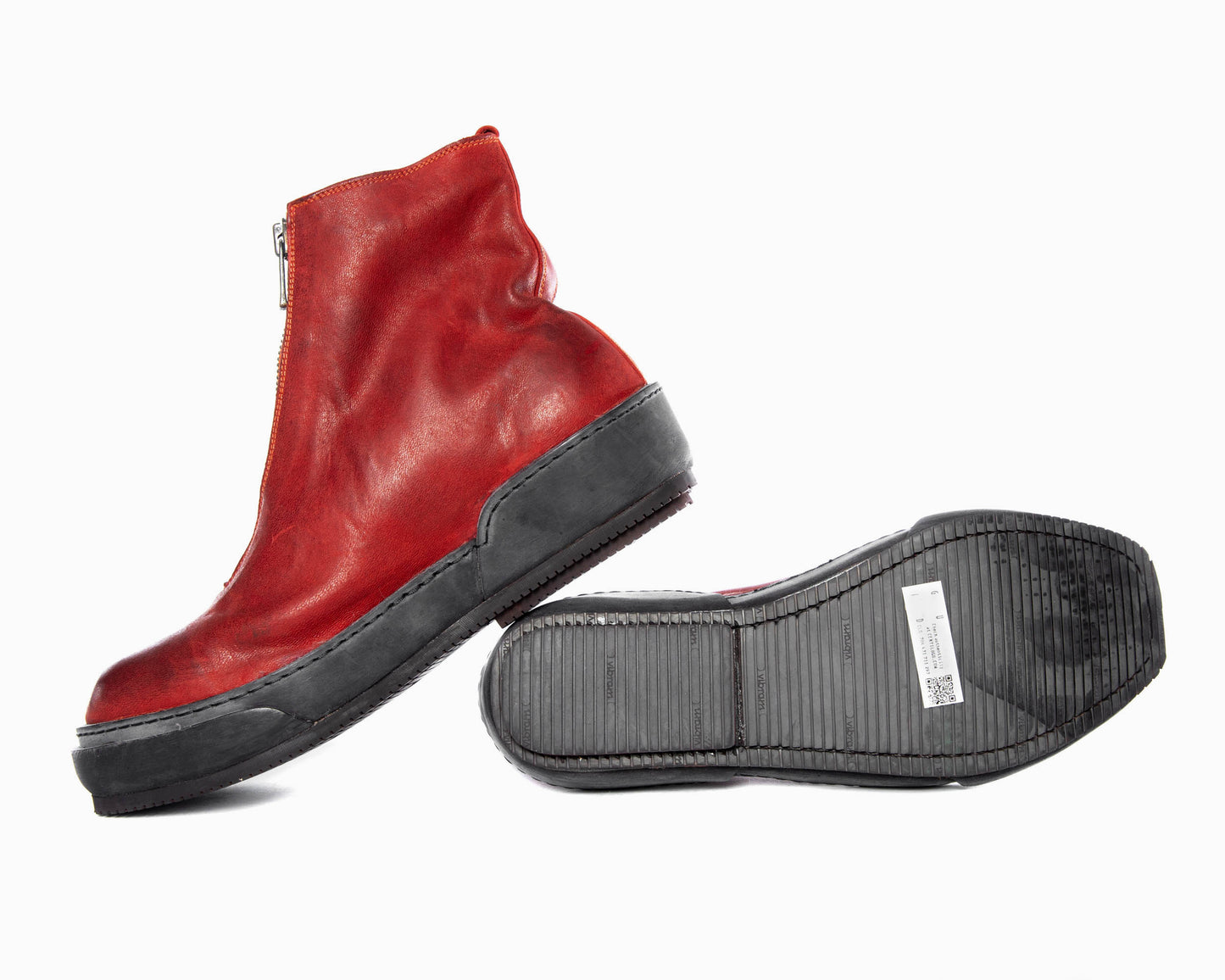 Red Front Zip Sneaker Boots PLS