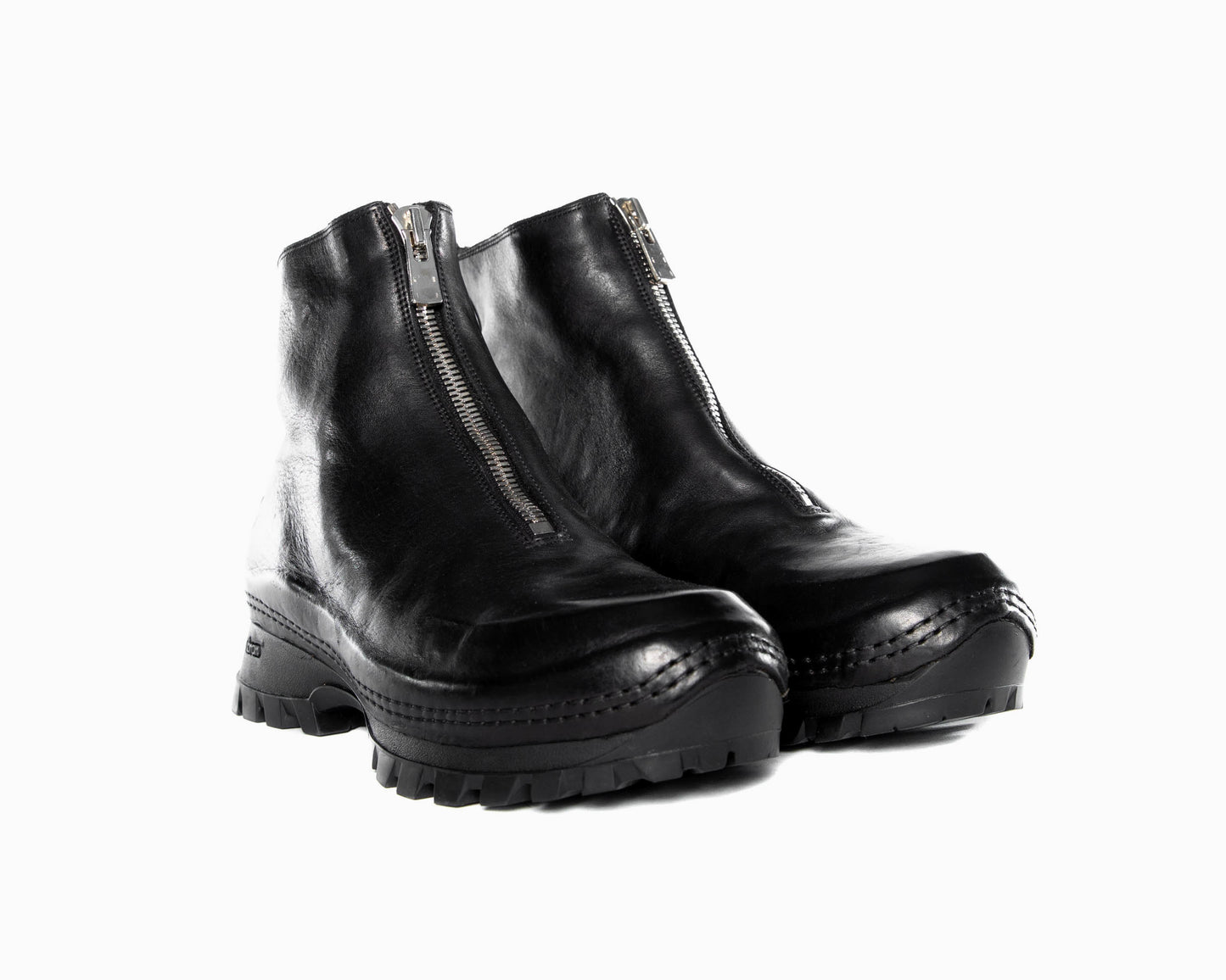 Black Front Zip TREK Horse Leather Boots VS01