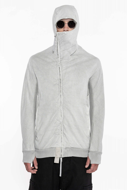 Pale Grey Cotton Hoodie Zipper 2