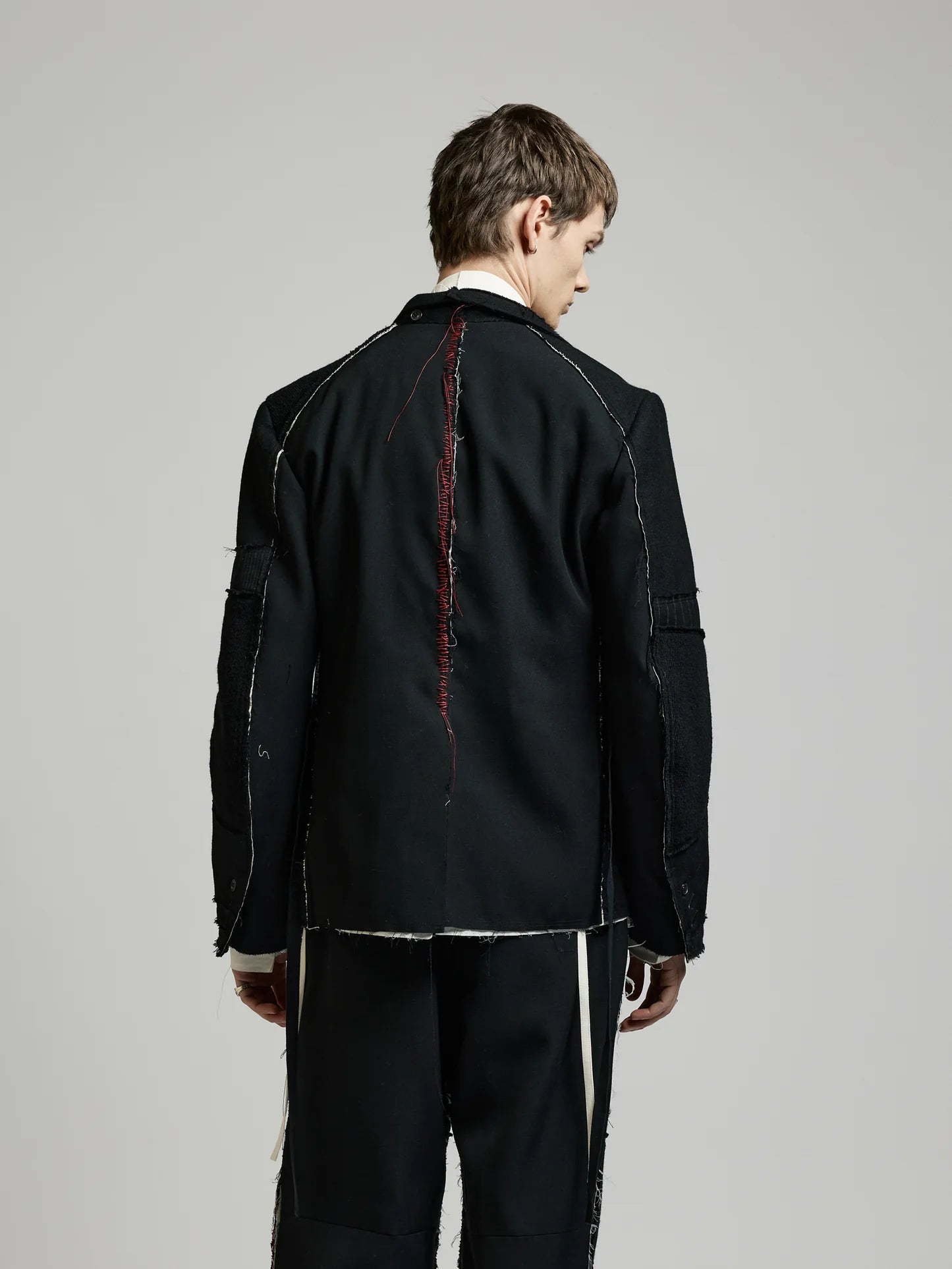 Black Multi Buttons Patch Blazer by DUELLUM