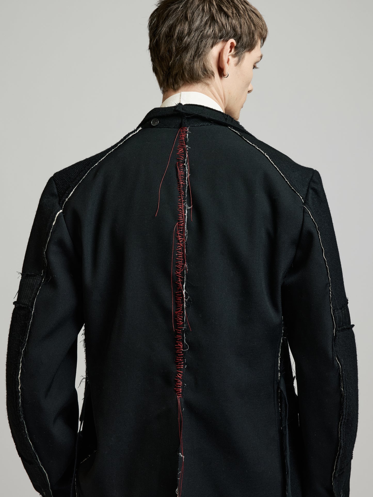 Black Multi Buttons Patch Blazer by DUELLUM