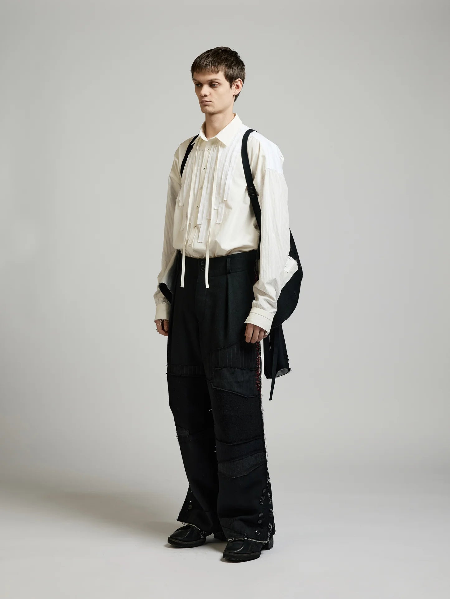 Black Multi Buttons Patch Blazer by DUELLUM