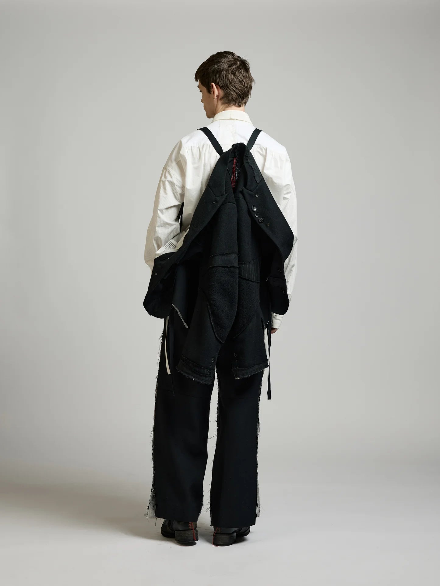 Black Multi Buttons Patch Blazer by DUELLUM