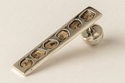 Plate Earring 0.6 CT 6 Diamond Slabs 34mm 1135-2-PA+DIA