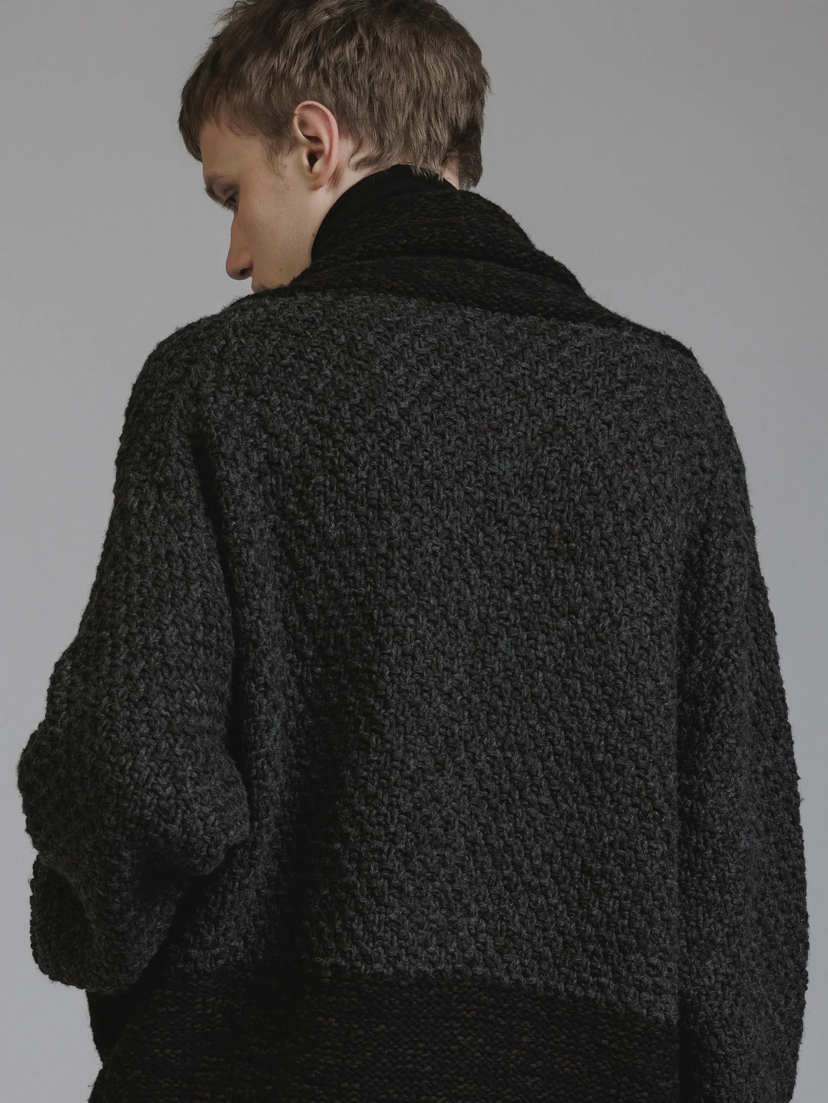 BLACK HAND KNIT CARDIGAN