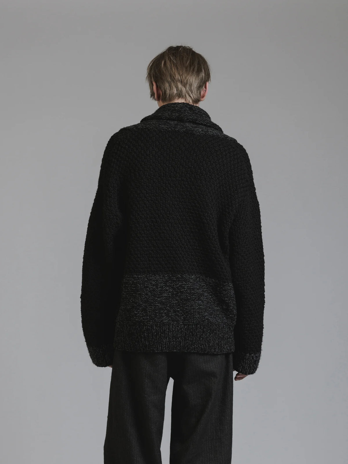 BLACK HAND KNIT CARDIGAN