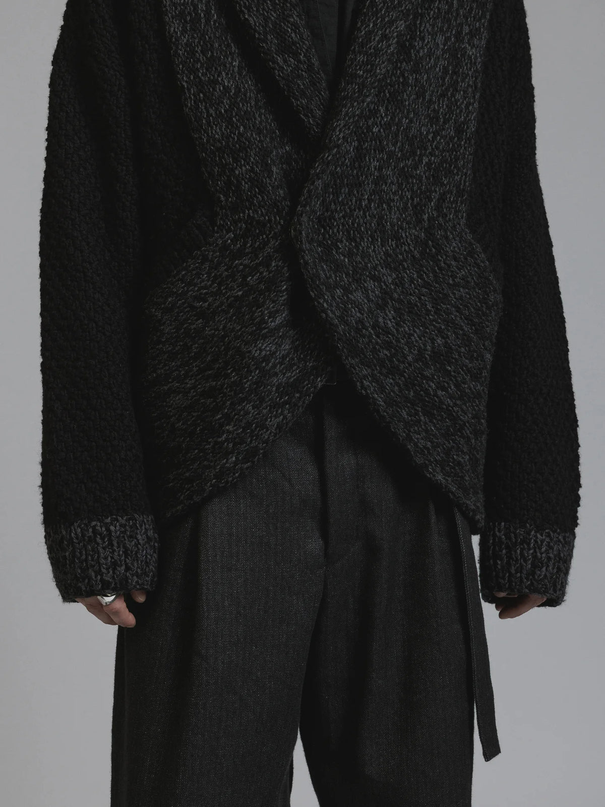 BLACK HAND KNIT CARDIGAN