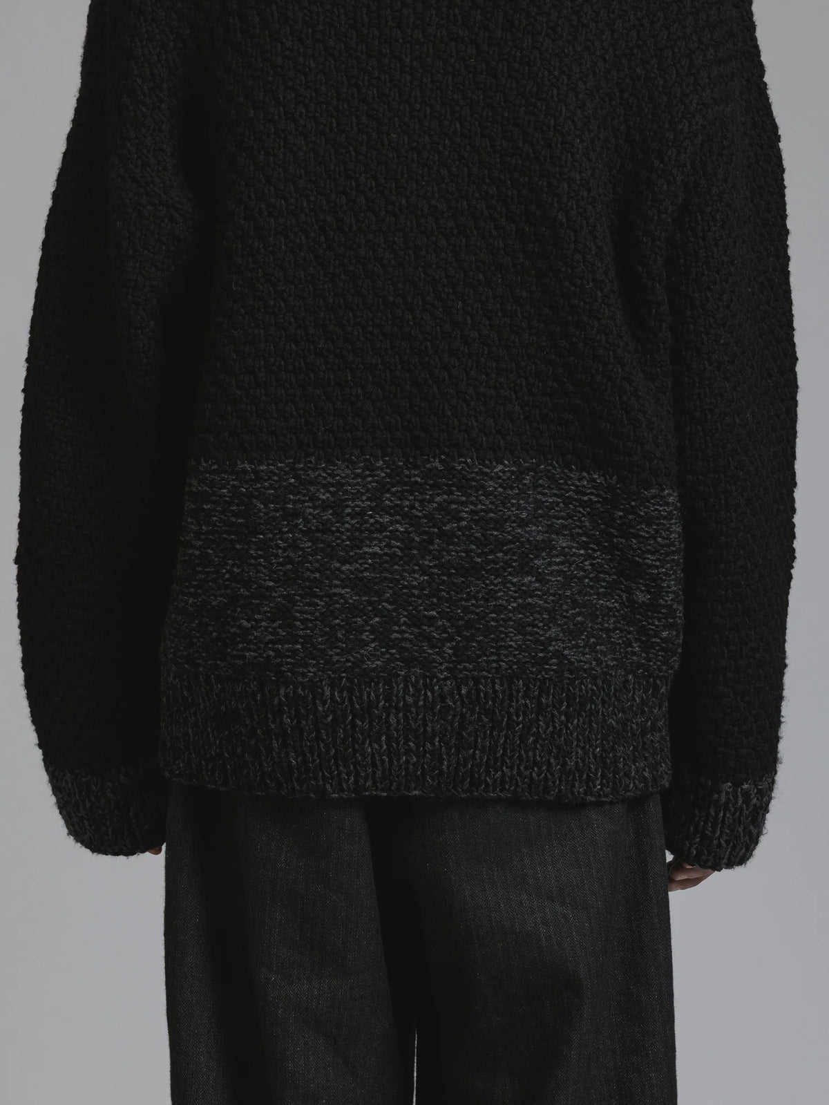 BLACK HAND KNIT CARDIGAN