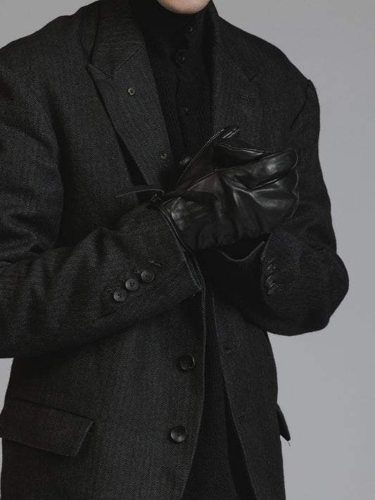 BLACK TVA X D.HYGEN EDITION HORSE LEATHER GLOVES
