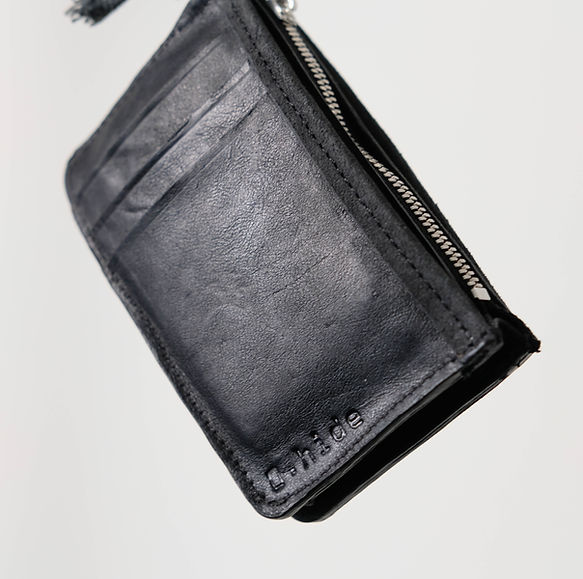 Black Kangaroo Leather Compact Wallet