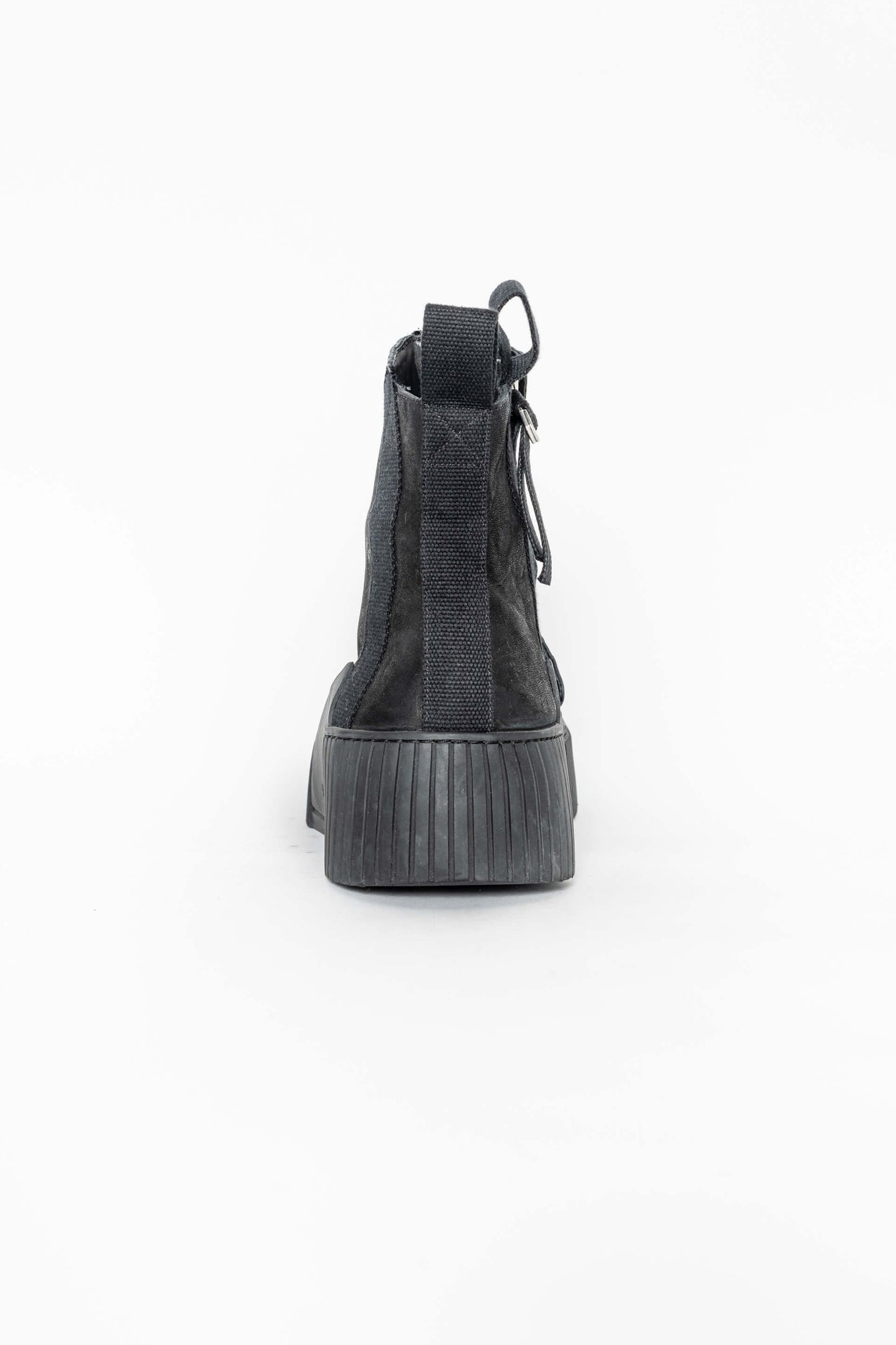 Black on Black Horse Leather Zipper Sneaker Boots BAMBA3.2