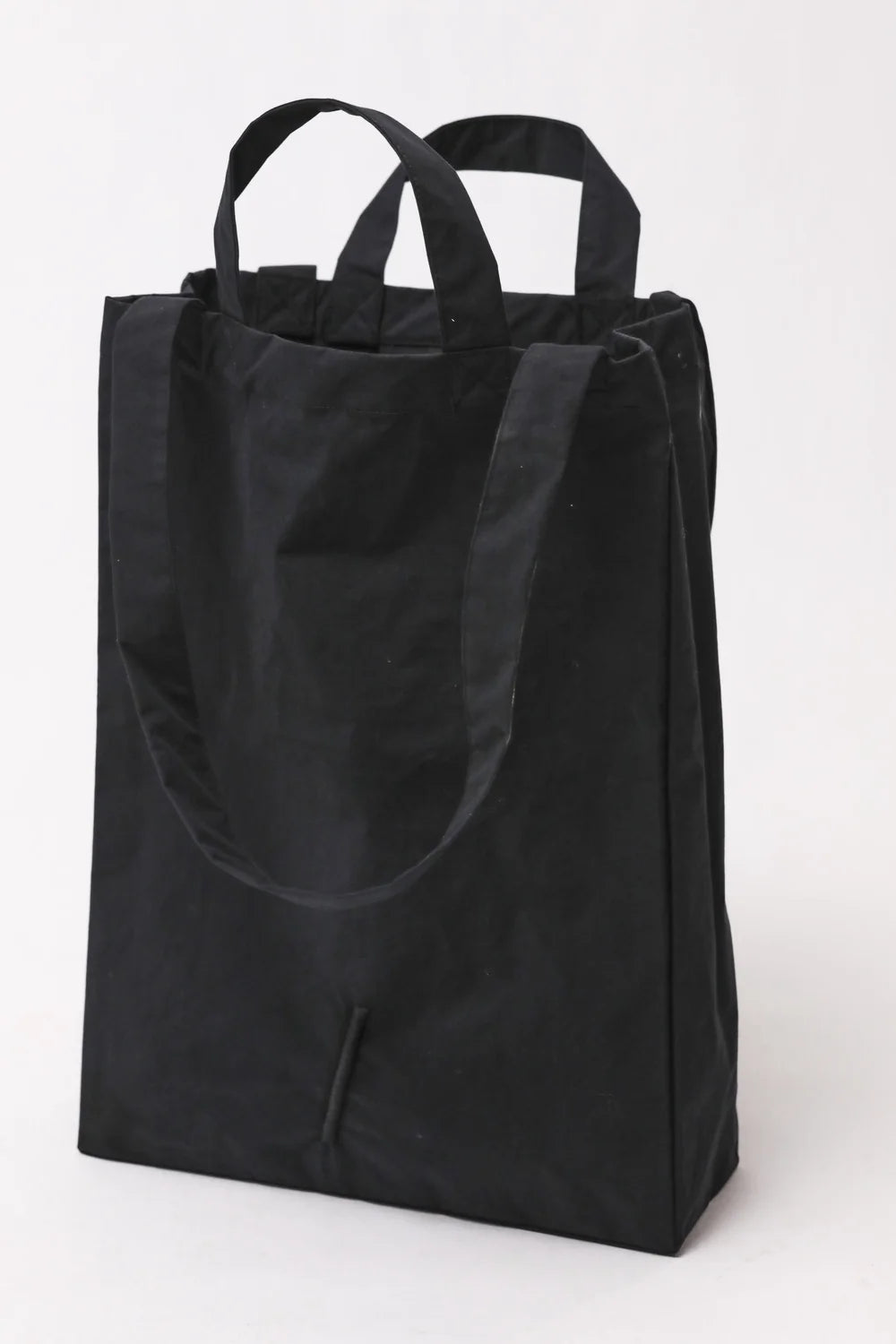 BLACK COTTON TECHNICAL TOTE BAG M 1