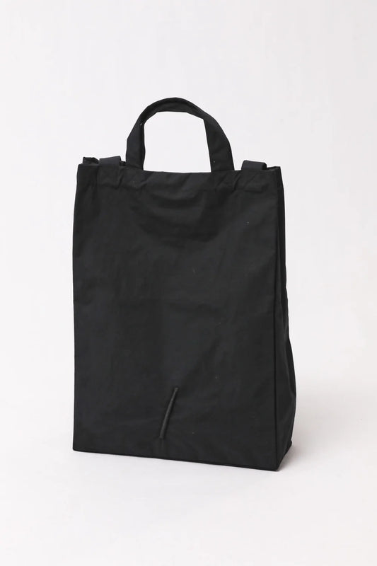 BLACK COTTON TECHNICAL TOTE BAG M 1