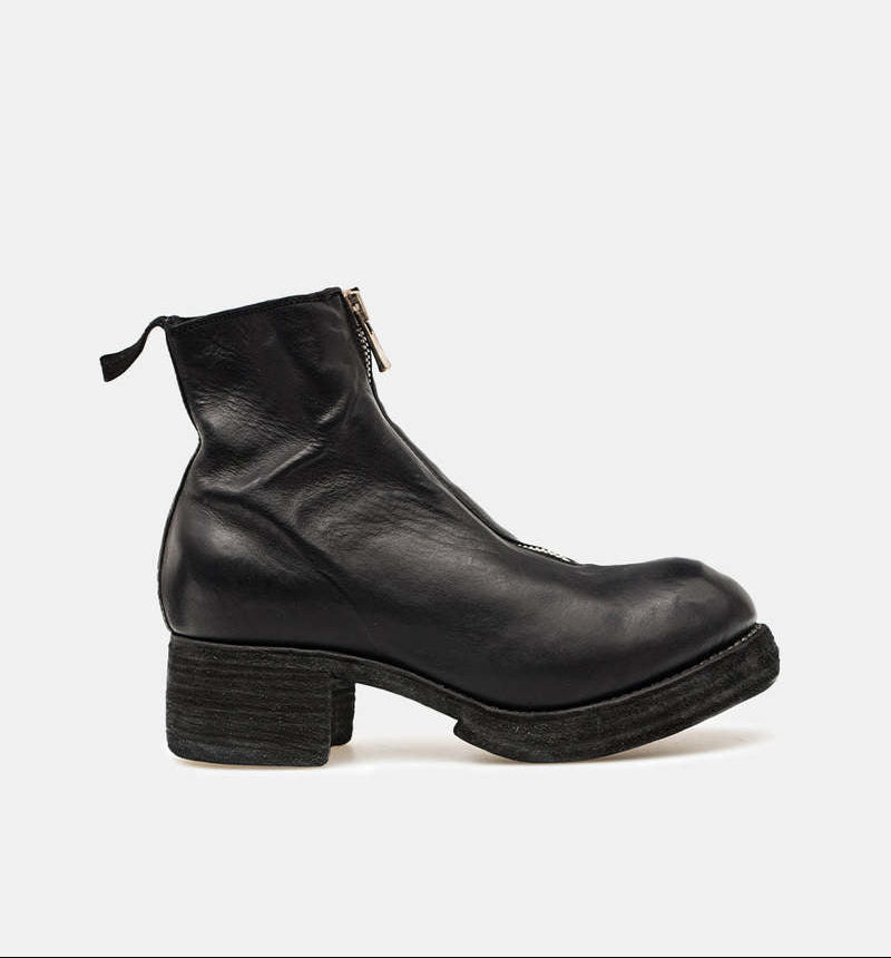 Black Orthopedic Front Zip Boots Double Soles PL1WZ