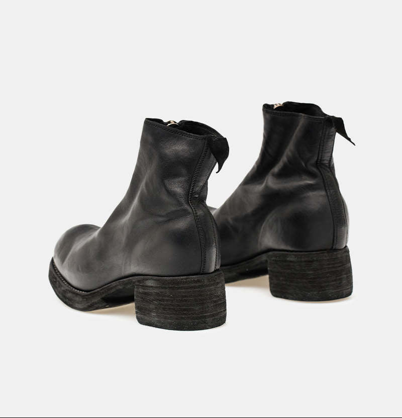Black Orthopedic Front Zip Boots Double Soles PL1WZ