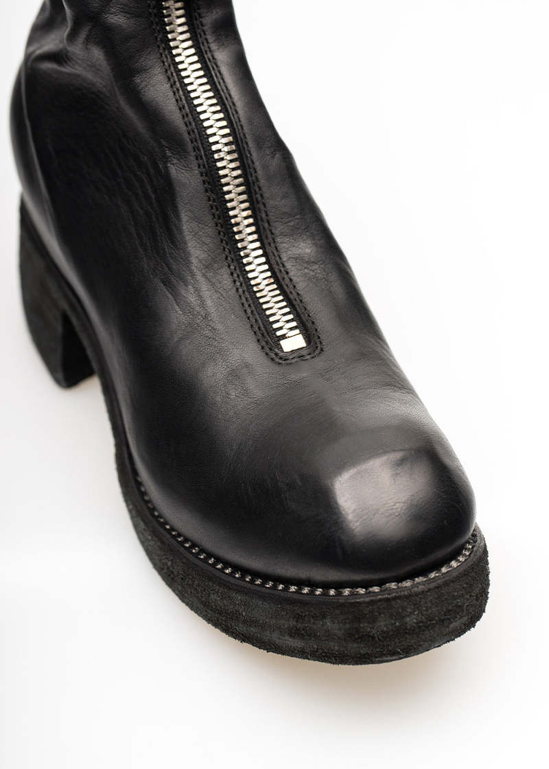 Black Orthopedic Front Zip Boots Double Soles PL1WZ