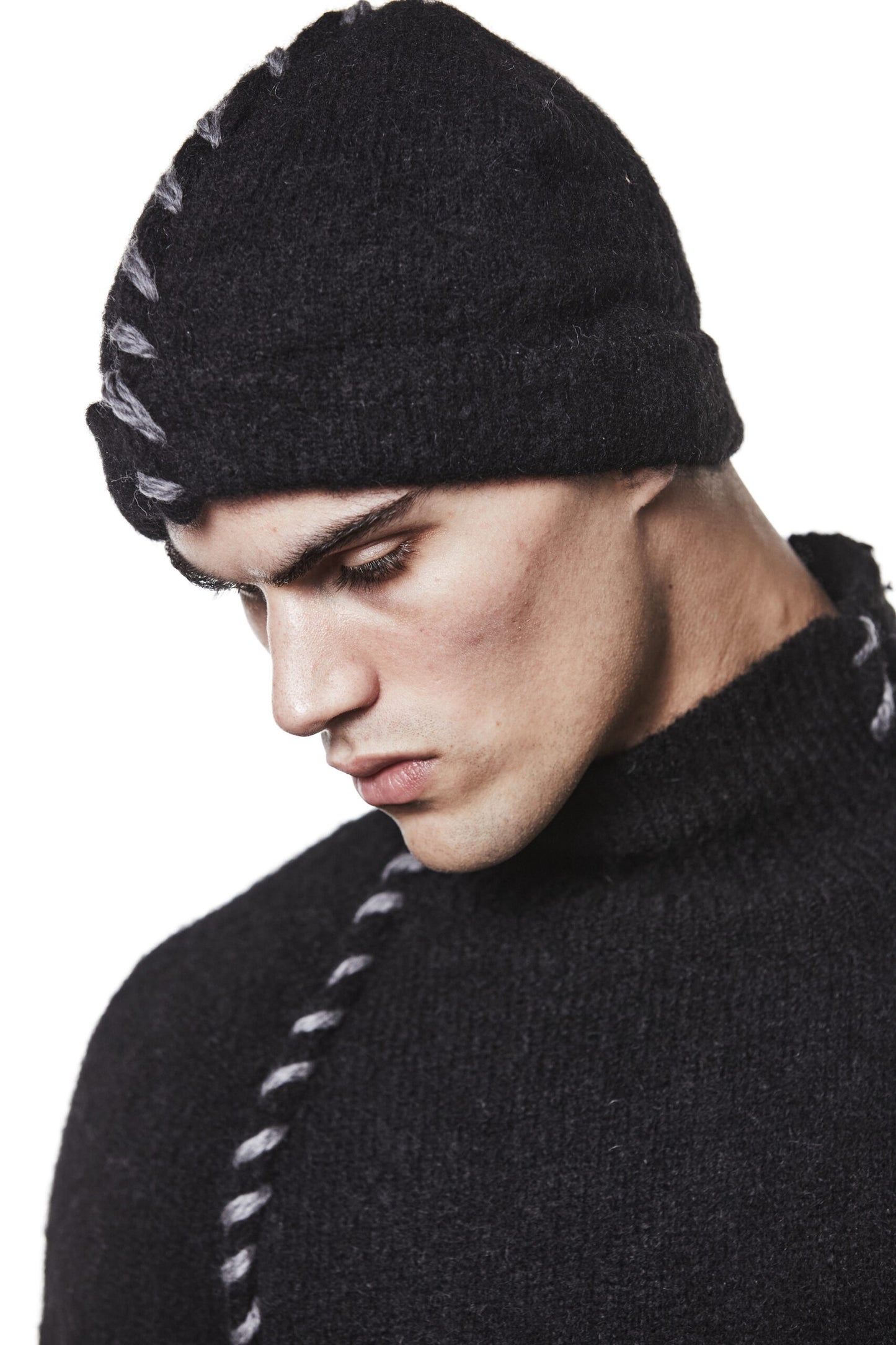 Black Knit Beanie CAP M64