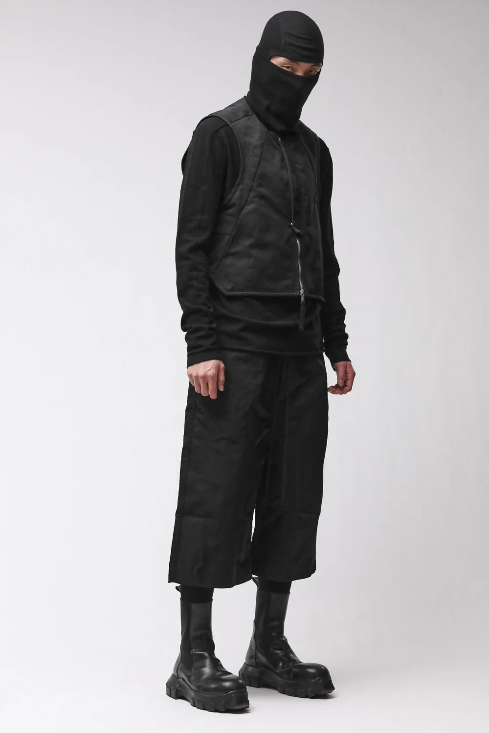 BLACK CASHMERE BALACLAVA HOODIE CAP M 67