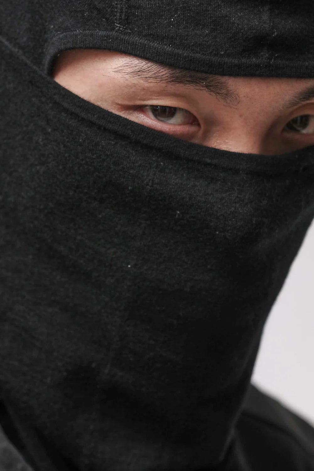 BLACK CASHMERE BALACLAVA HOODIE CAP M 67