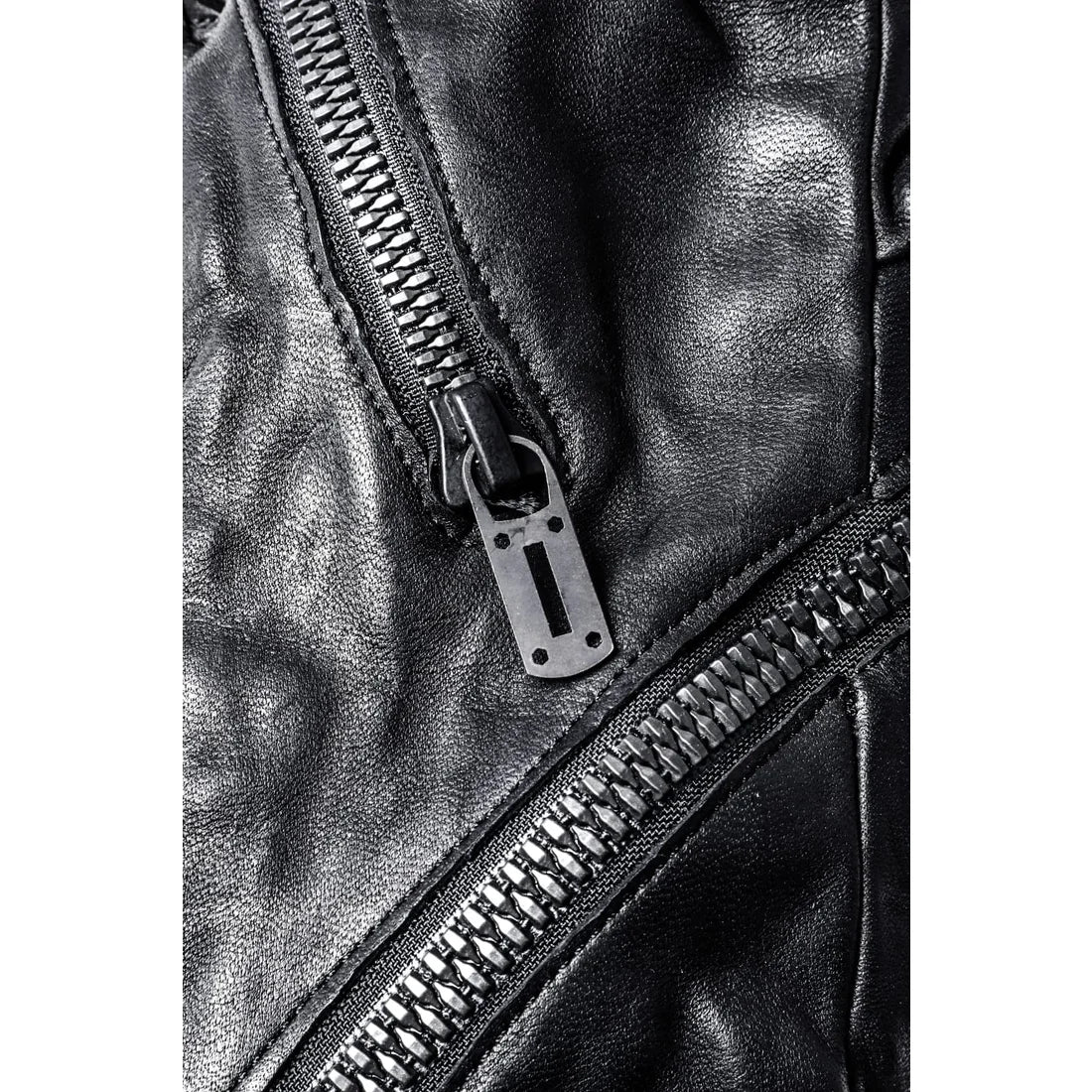 Black Horse Leather Twist W-Zip Gloves