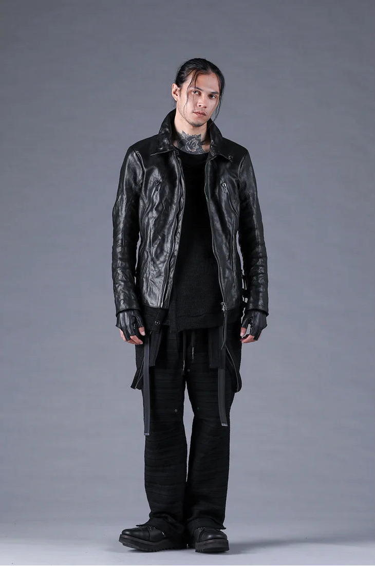Black Horse Leather Gloves + Detachable Collar Jacket