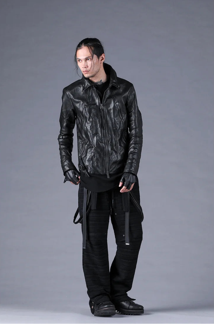 Black Horse Leather Gloves + Detachable Collar Jacket