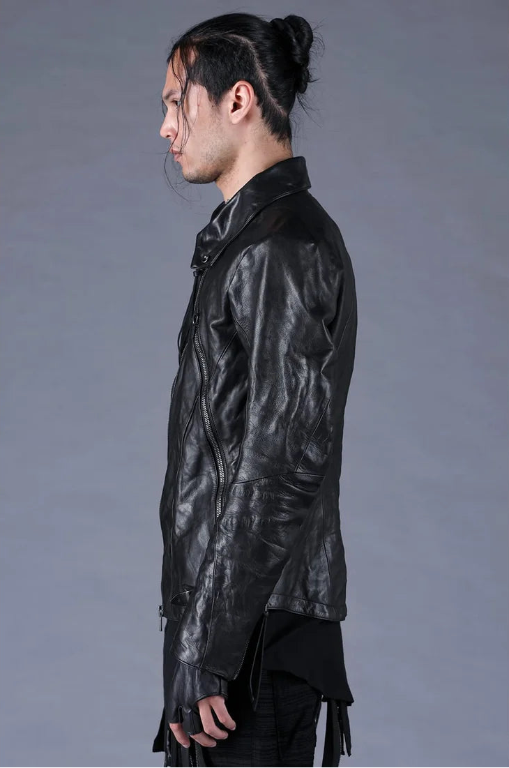 Black Horse Leather Gloves + Detachable Collar Jacket