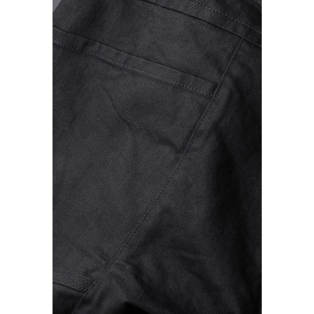 Black Stretch Denim Overlock Twisted Curve Trousers