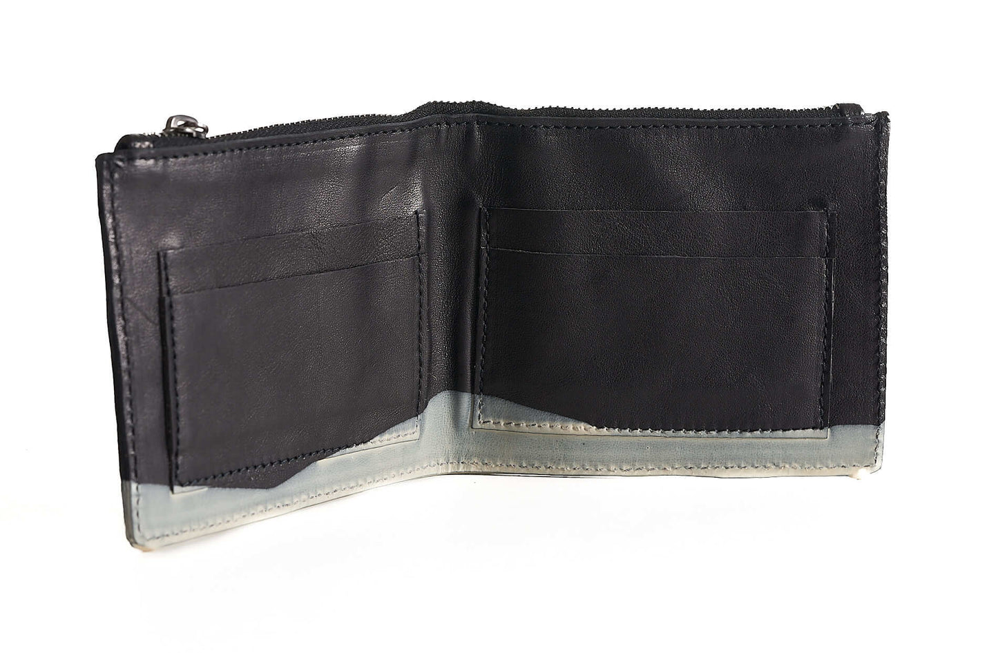 Black Zipper Closure Billfold Wallet ATTIS GRPOS