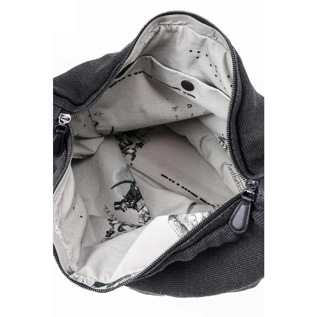 Dark Grey Washi Linen Large Shoulder Bag