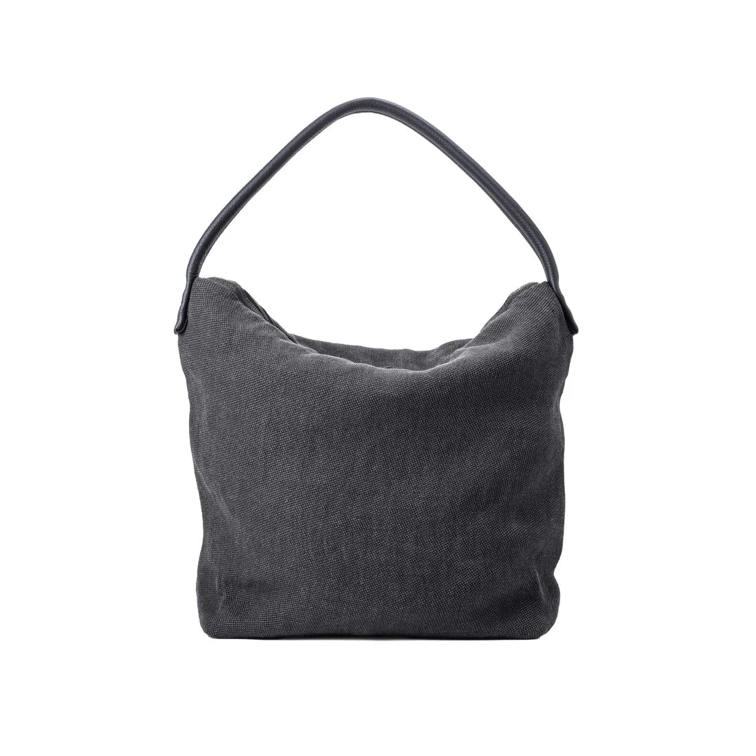 Dark Grey Washi Linen Large Shoulder Bag