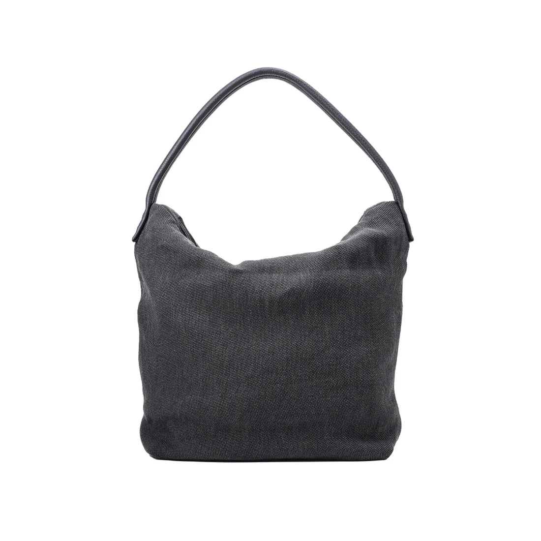 Dark Grey Washi Linen Large Shoulder Bag