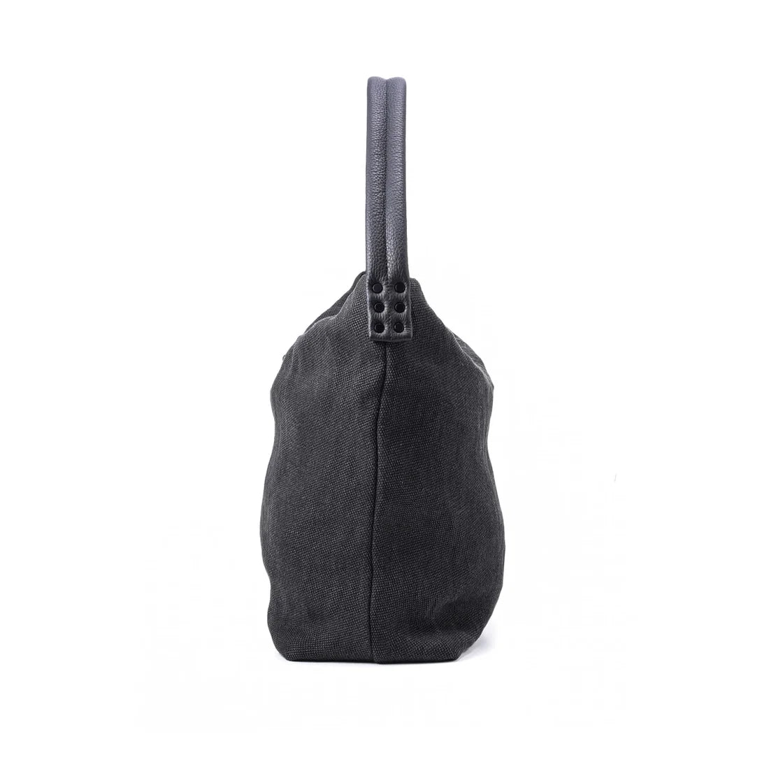 Dark Grey Washi Linen Large Shoulder Bag