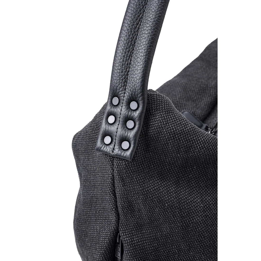 Dark Grey Washi Linen Large Shoulder Bag