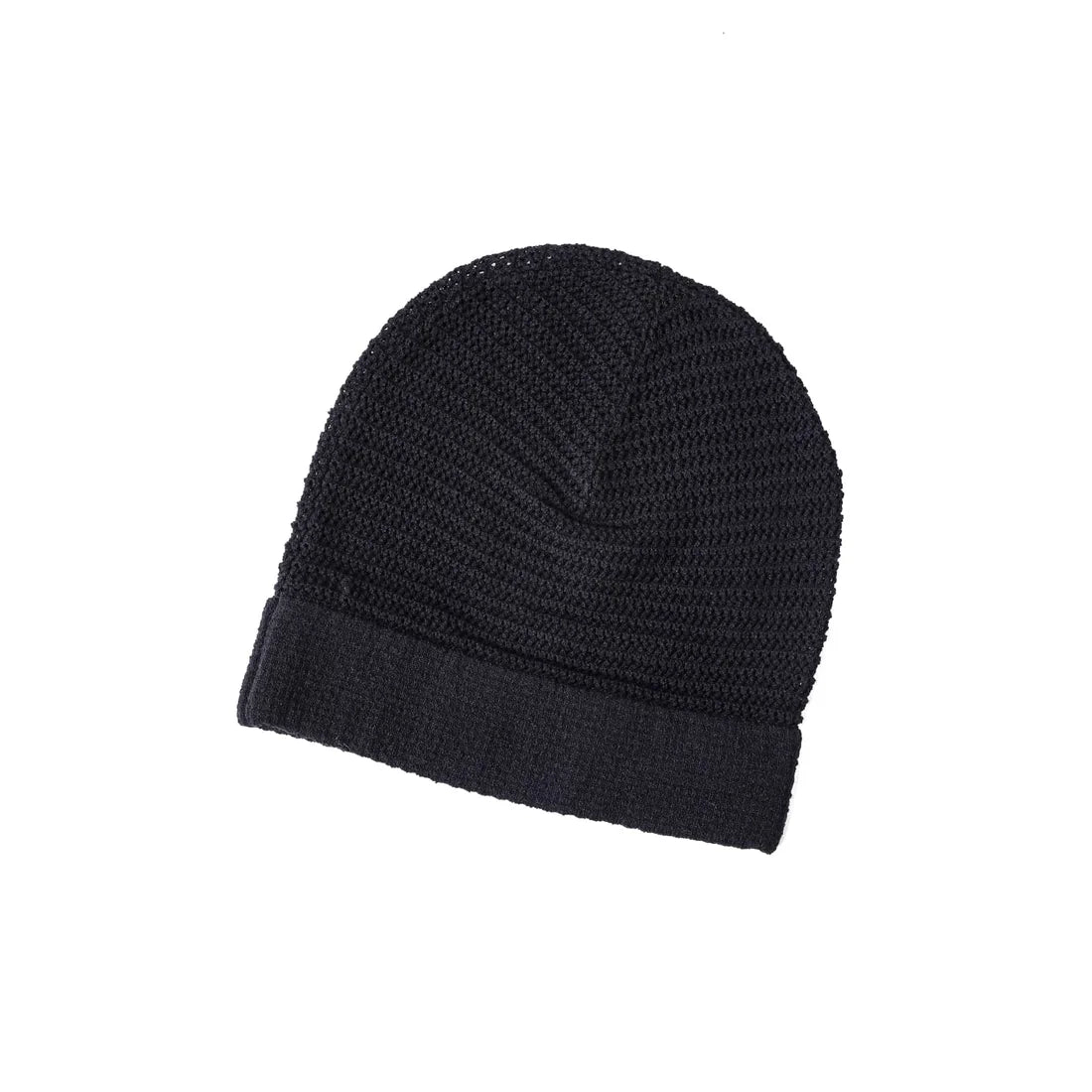 Black Cotton Blend Oversize Knit Cap