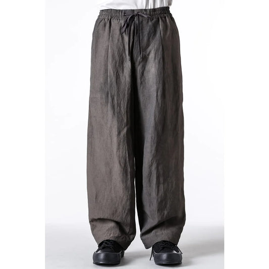 Slate Grey Canapa Cotton Wide Leg Pants