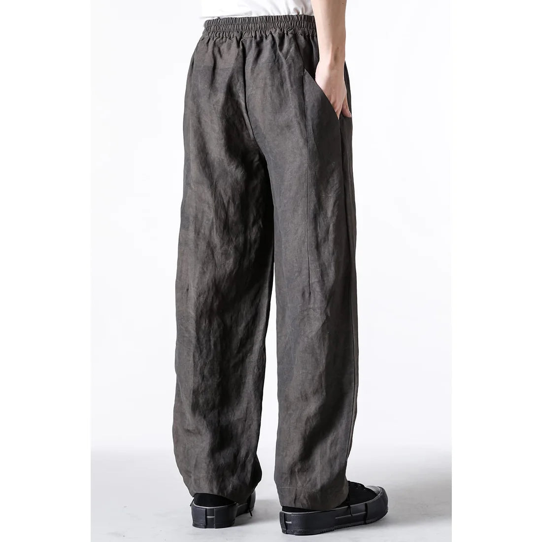 Slate Grey Canapa Cotton Wide Leg Pants