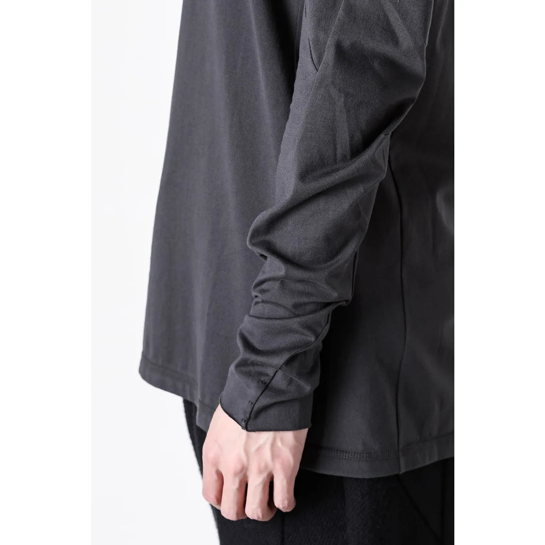 Khaki Grey Hi-neck Suvin Cotton T-shirt