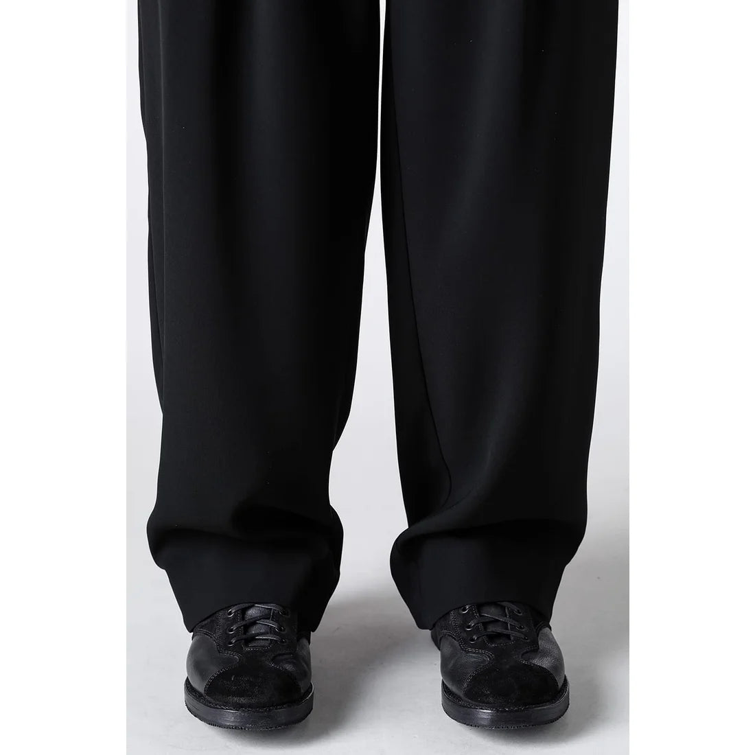 Black Baggy Wide Leg Wool Pants